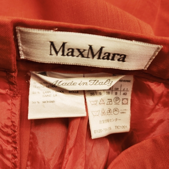 Max Mara Women's Red Wool Mohair Lightweight Pencil Skirt Size 40 Italy US 6 - Picture 2 of 9